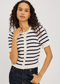 Rails Lora Ivory Navy Stripe Top