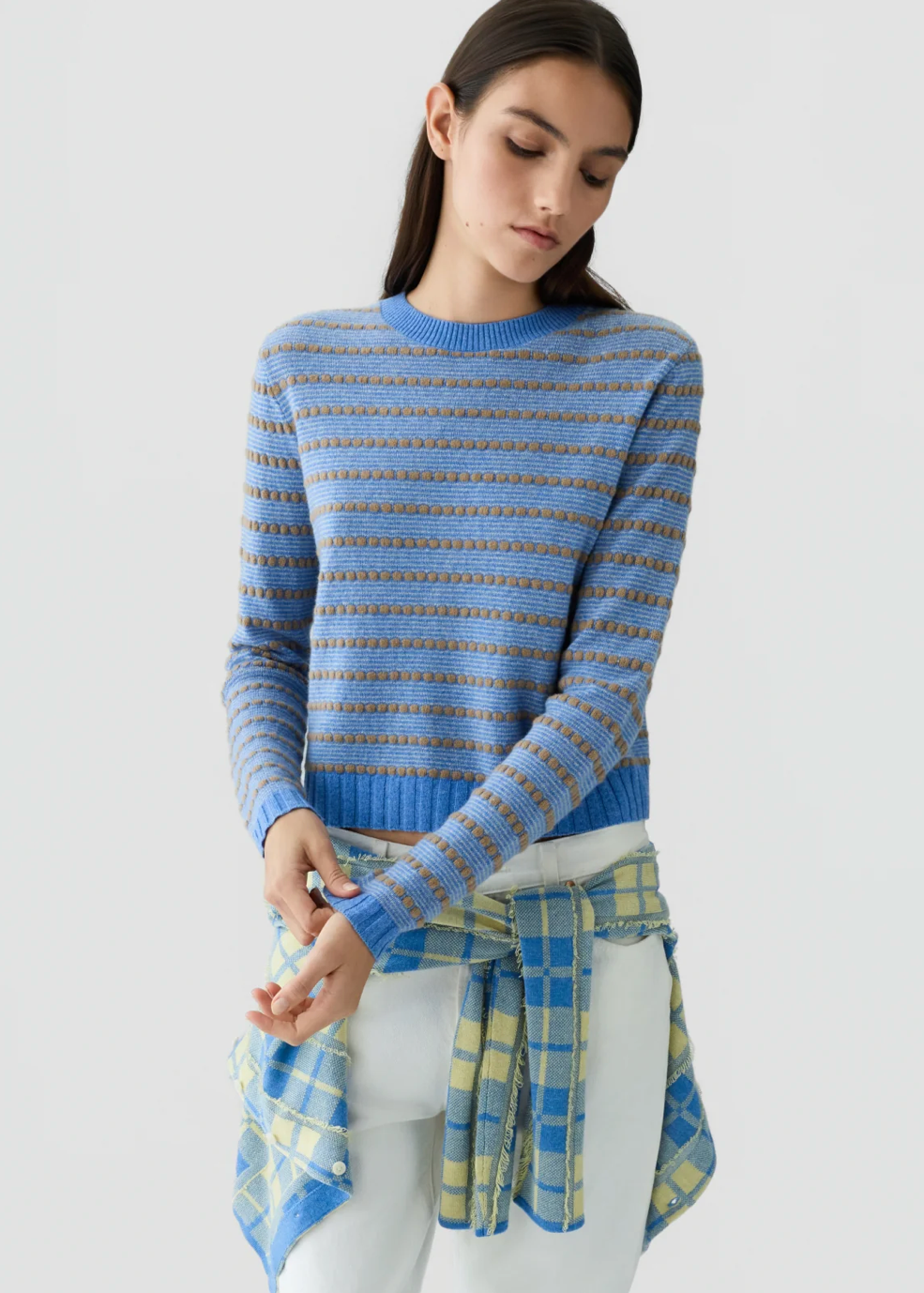 Guest In Residence Pebble Stripe Shrunken Crew