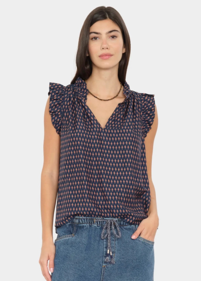 Xirena Bex Top Navy Diamond