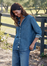 F&E Eileen Distressed Indigo Denim