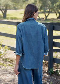 F&E Eileen Distressed Indigo Denim