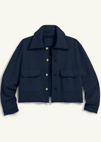F&E Rowan Cropped Utility Jacket Navy