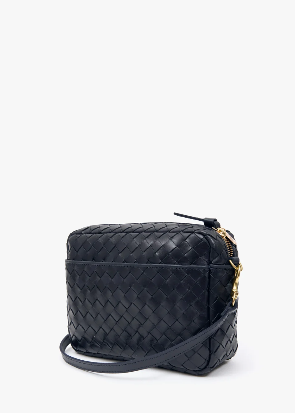 Clare V Midi Sac w/ Pocket Twilight Navy Diagonal Woven
