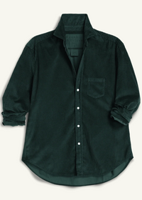 Peacock corduroy shirt on a white background
