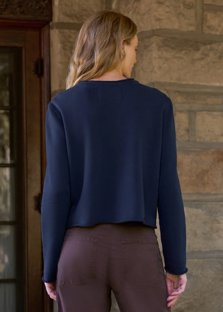 F&E Jackie Sweatshirt Cardigan Navy