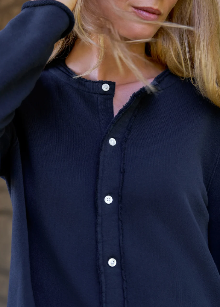 F&E Jackie Sweatshirt Cardigan Navy