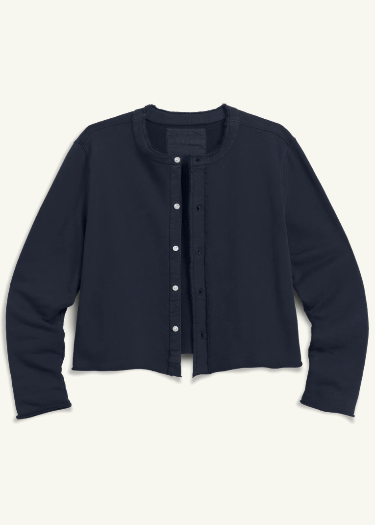 F&E Jackie Sweatshirt Cardigan Navy