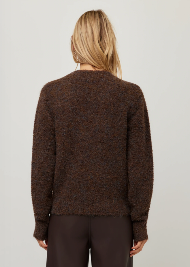 Chocolate Embellished V-Neck Sweater