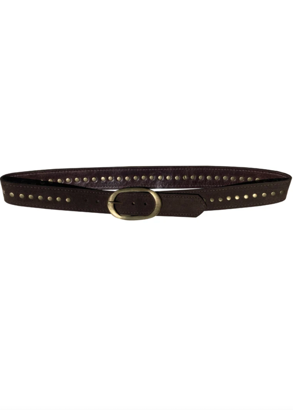 Black bracelet with a gold logo on a white background