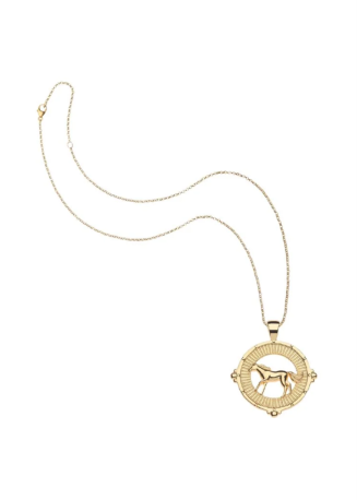 Jane Win COURAGE Cutout Horse Coin Pendant
