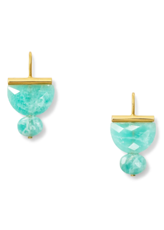 Crescent Earrings in Amazonite