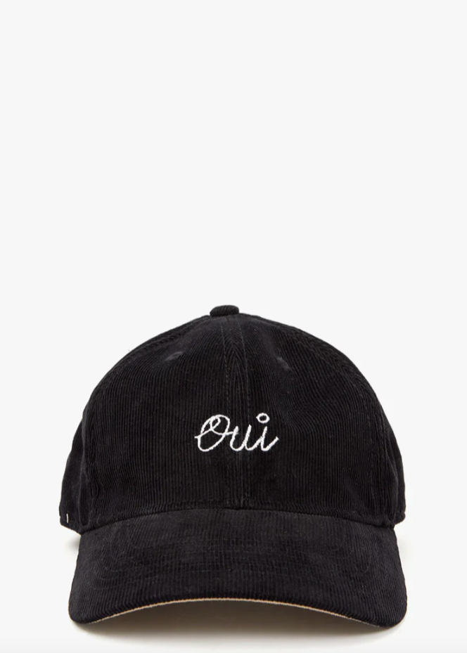 Clare V OUI Baseball Hat Black Corduroy