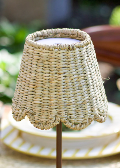 Scalloped Seagrass Lampshade Natural