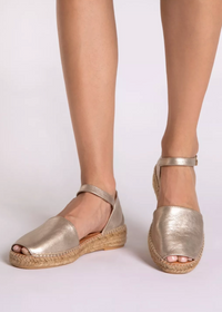 Penelope Chilvers Montserrat Metallic Leather Espadrille