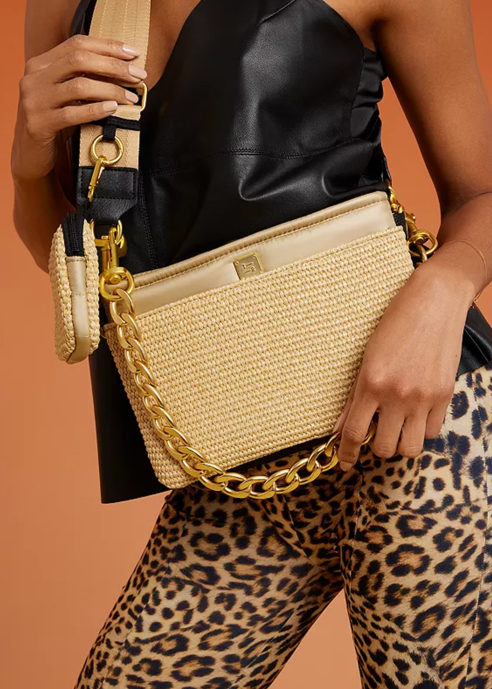 Downtown Crossbody: Dune Raffia
