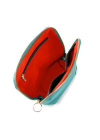 Everyday Makeup Bag Sea Green/Orange