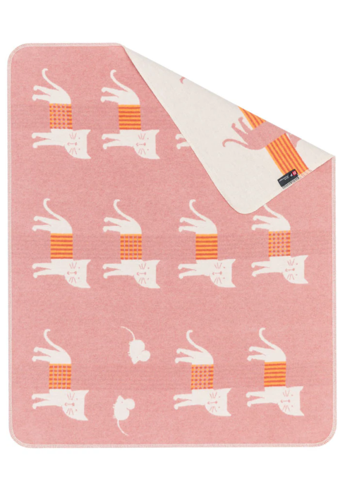 JUWEL Baby Blanket Cats Allover in Rouge