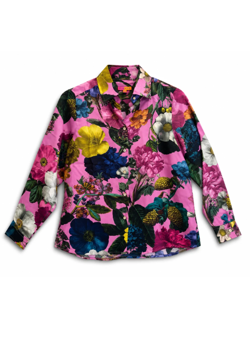 Vilagallo Floral Print Silk Blouse