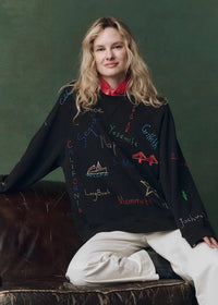 The Great Slouch Sweatshirt Almost Black w/ Golden State Embroidery