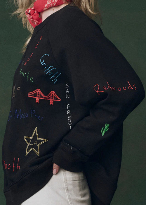 The Great Slouch Sweatshirt Almost Black w/ Golden State Embroidery
