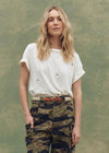 the Great Boxy Crew White w/ Daisy Embroidery