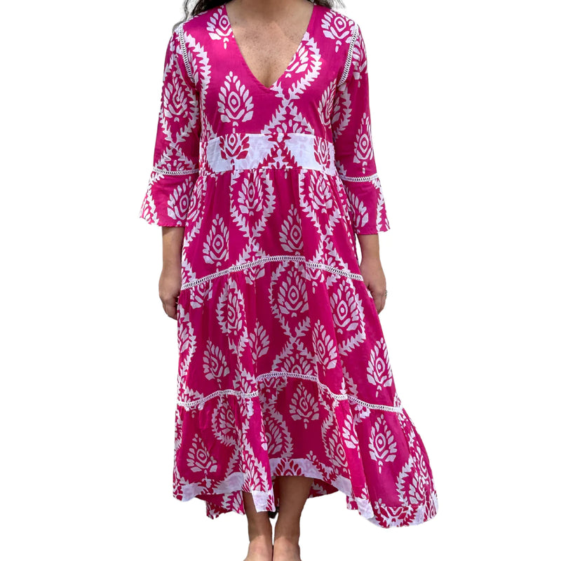 Pink Batik Water Mill Dress