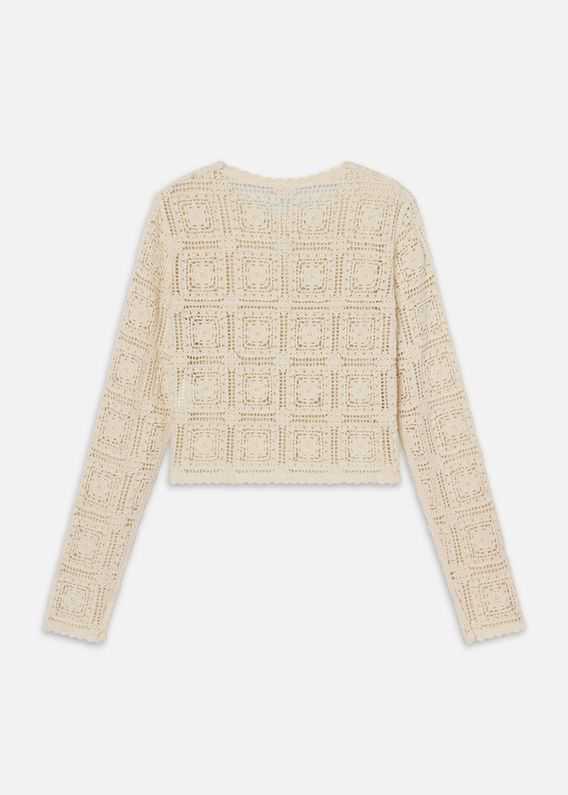 FRAME Crochet Cardi Cream