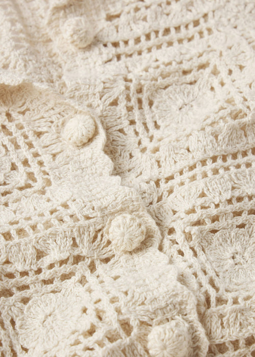 FRAME Crochet Cardi Cream