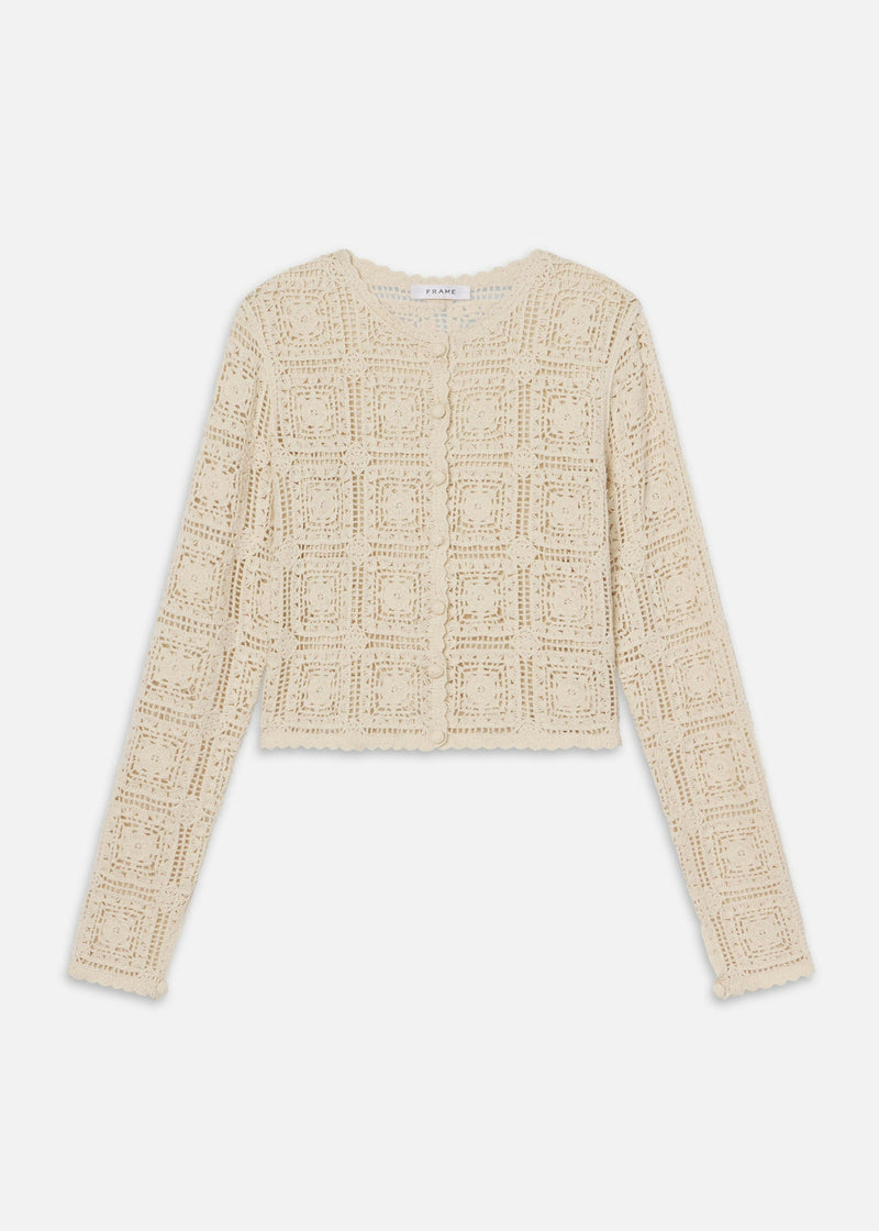 FRAME Crochet Cardi Cream