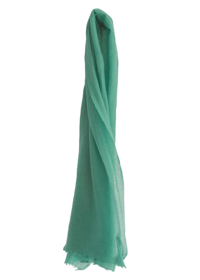 Mid Aqua Cashmere Featherweight Scarf