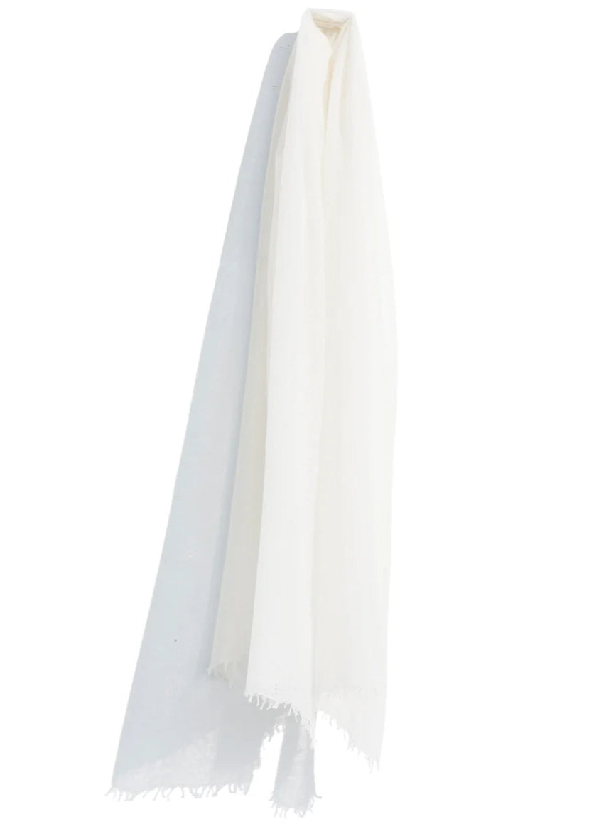 Ivory Cashmere Featherweight Scarf