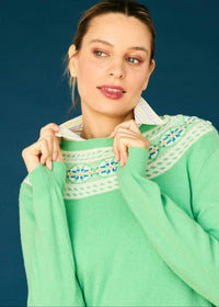 Jumper 1234 Yoke Fairisle Crew Green