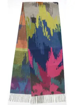 Abstract Botanical Scarf Blue