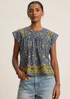 Velvet Selene Top Blue Floral