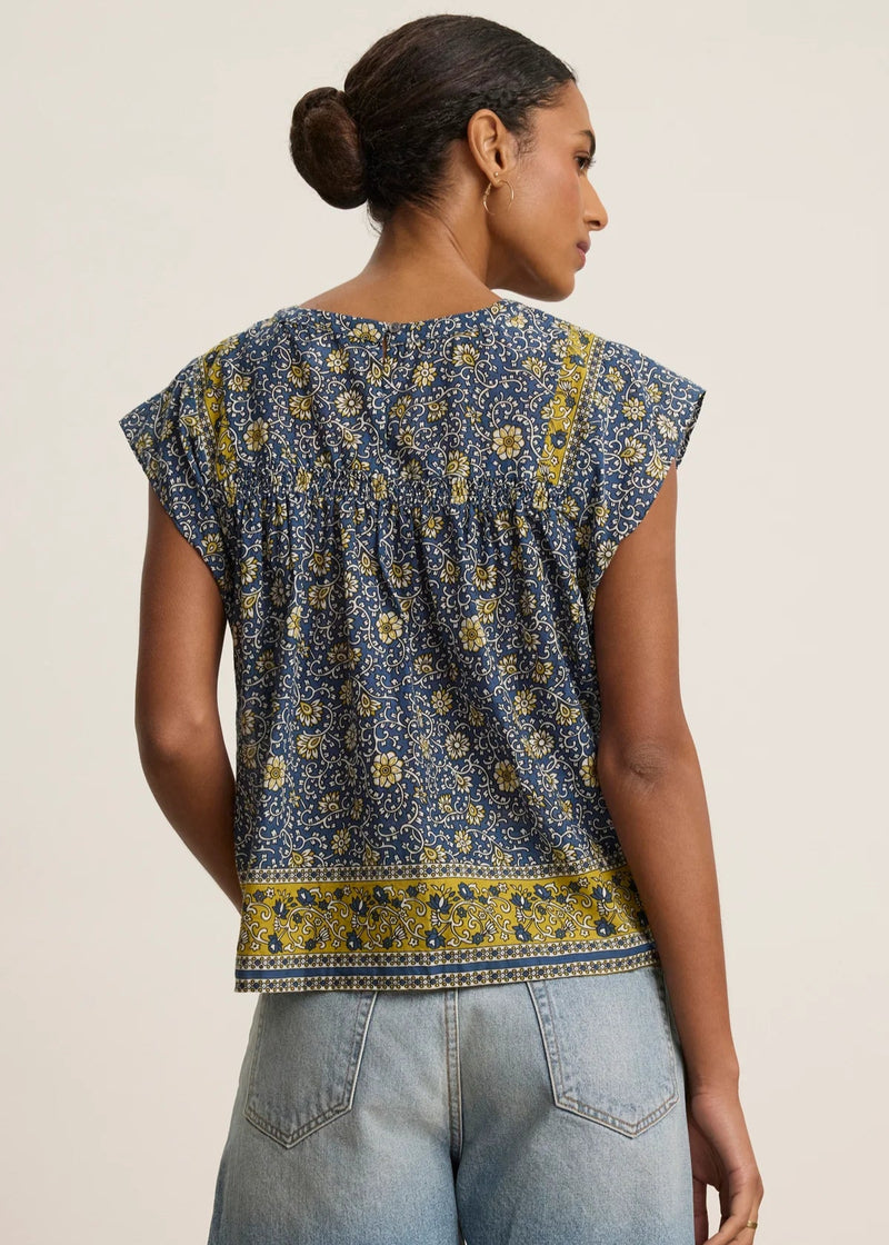 Velvet Selene Top Blue Floral