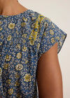 Velvet Selene Top Blue Floral