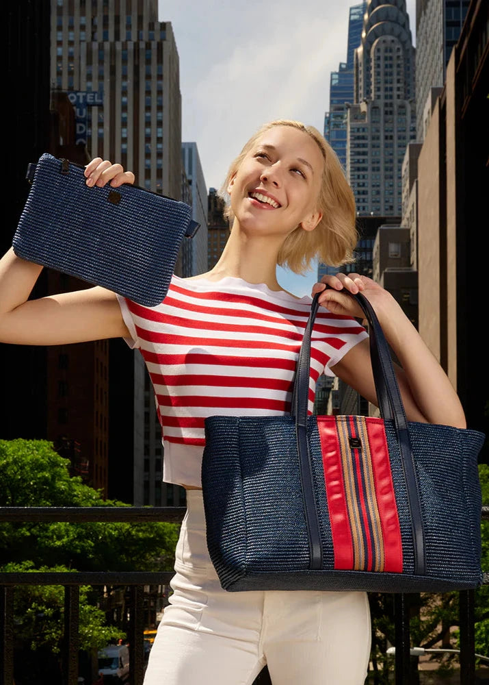 Coastal Escape Navy Tote