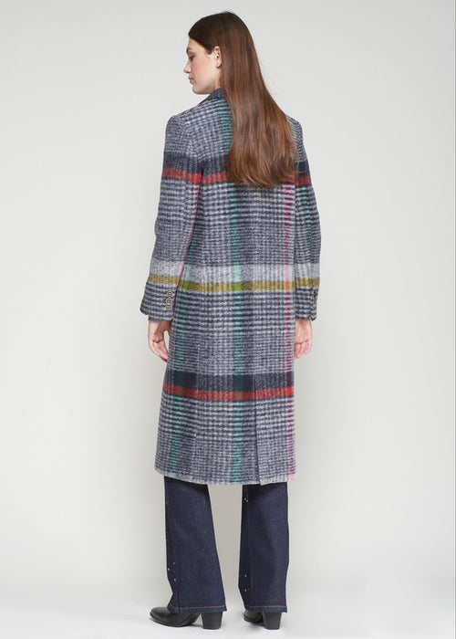 Vilagallo Katherine Multi Check Long Coat