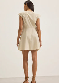 Velvet Inette Placket Dress Sesame