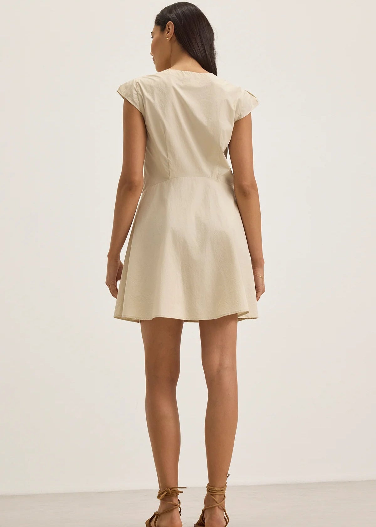 Velvet Inette Placket Dress Sesame