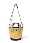 Riviera Bucket Tote (Mini): Dune Raffia w/ Navy