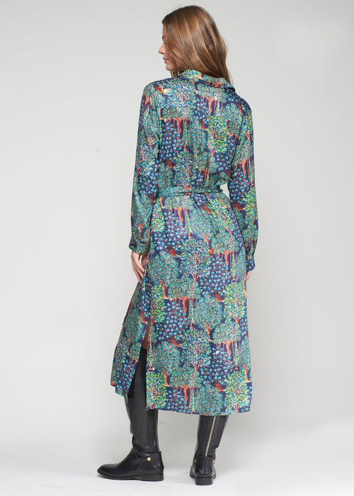 Vilagallo Forest Print Shirt Dress