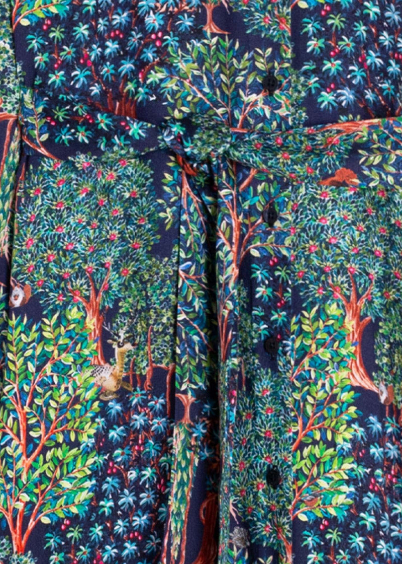 Vilagallo Forest Print Shirt Dress