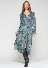 Vilagallo Forest Print Shirt Dress