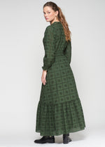 Vilagallo Green Embroidered Maxi Dress