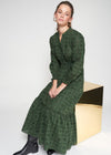 Vilagallo Green Embroidered Maxi Dress