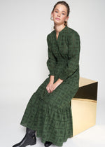 Vilagallo Green Embroidered Maxi Dress