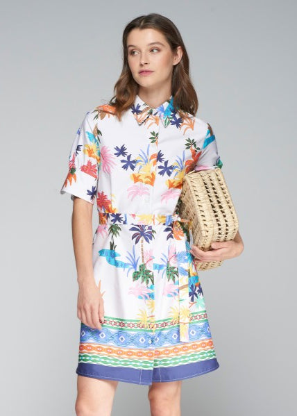 Vilagallo Hester Dress Palm Trees