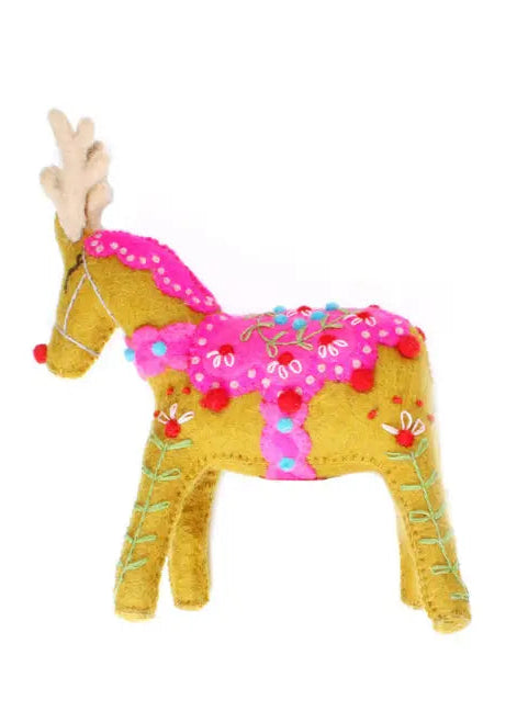 Reindeer Mantle Topper Mustard