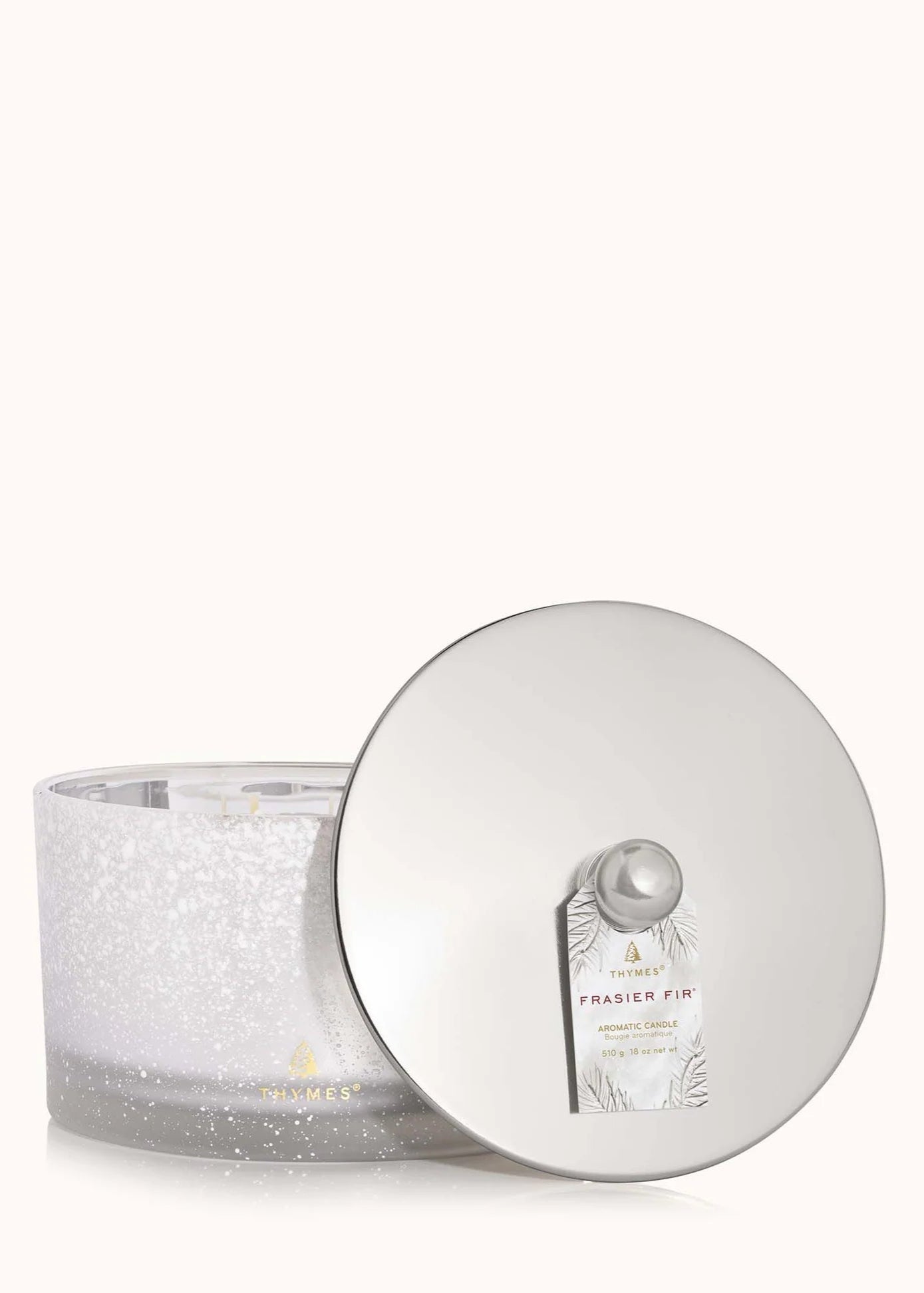 Thymes Frasier Fir Flocked 3-Wick Poured Candle